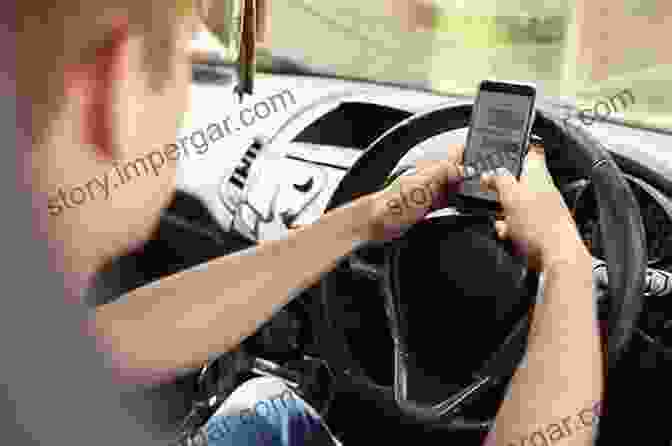 A Driver Using A Mobile Phone While Behind The Wheel Vintage Car Wrecks Motoring Mishaps 1950 1979