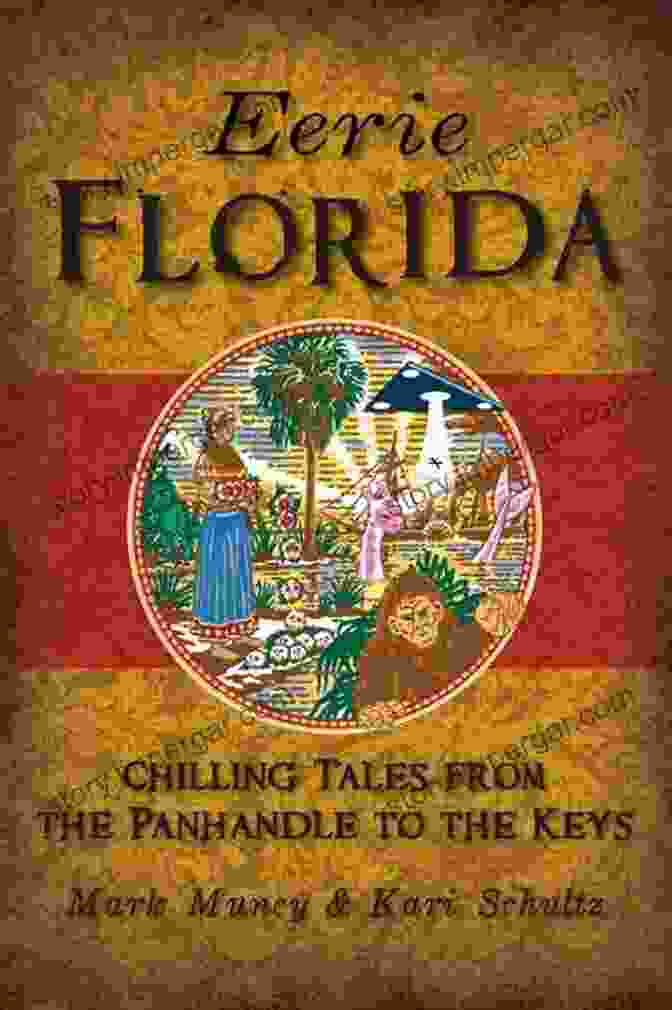 Chilling Tales From The Panhandle To The Keys: American Legends Book Cover Featuring An Ominous Silhouette Of A Ghost Against A Haunting Florida Landscape. Eerie Florida: Chilling Tales From The Panhandle To The Keys (American Legends)