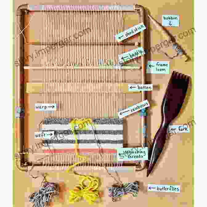 Detailed Illustrations Demonstrating The Steps Of Pin Loom Weaving Pin Loom Weaving To Go: 30 Projects For Portable Weaving